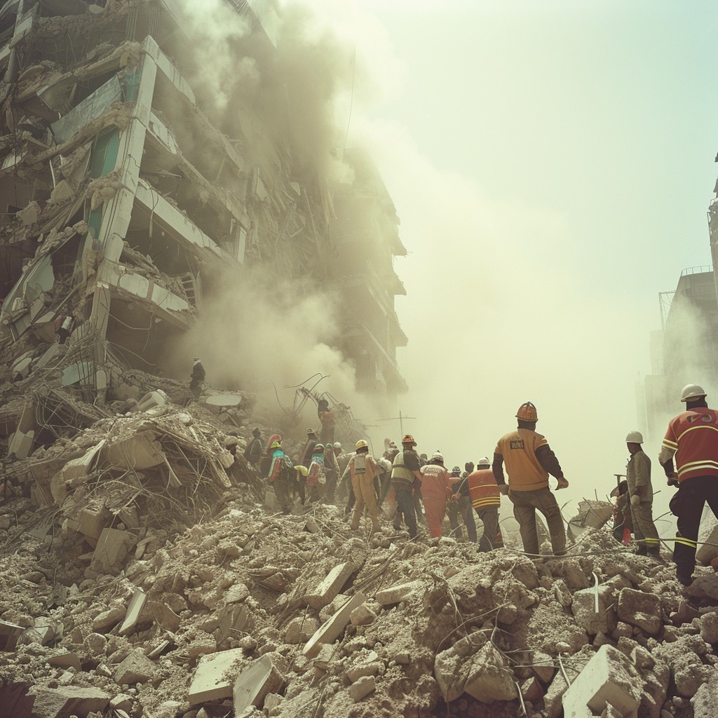 Alt=Sólo hay un edificio resistente a los terremotos en la tierra.